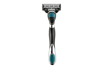 man shaving razor isolated. man shave razor close up