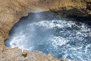 Watamula Hole - natural sight on the island Curacao in the Caribbean 