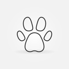 Pet Paw vector Footprint concept icon in thin line style