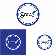 Grapes logo vector icon illustration design
