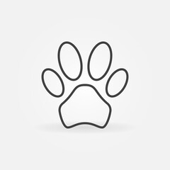 Dog Paw Print linear vector concept icon or logo © tentacula