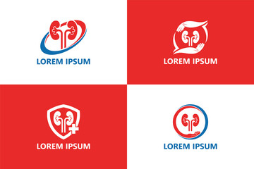 Set of kidney care logo template design vector