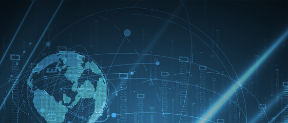 Technology data background, idea of global business solution