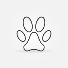 Pet Paw Foot Mark vector concept linear icon or logo