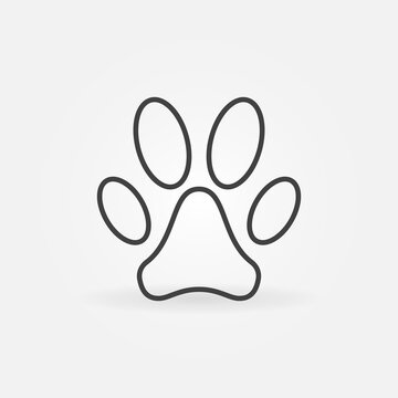 Pet Paw Foot Mark vector concept linear icon or logo