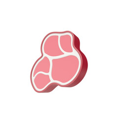 3d render illustration of meat steak. Simple icon for web and app. Modern trendy design. Isolated on white background.