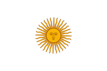 sun of may sign flag of argentina isolated on white background - obrazy, fototapety, plakaty