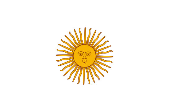 sun of may sign flag of argentina isolated on white background