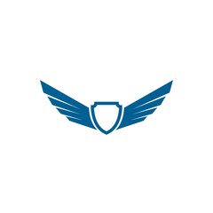 shield with wing logo vector icon illustration