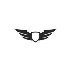 shield with wing logo vector icon illustration