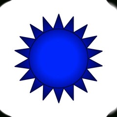 Abstract illustration of the sun. Schematic representation of the sun. Sun Icon.
