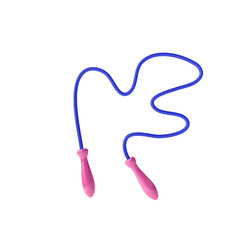 3d render illustration of skipping rope. Sports theme. Modern trendy design. Simple icon for web and app. Isolated on white background.