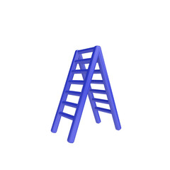3d render illustration of ladder. Simple icon for app and web. Modern trendy design. Isolated on white background.