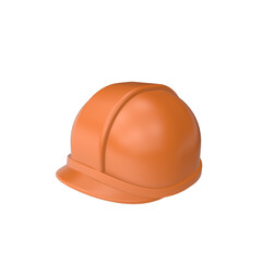 3d render illustration builder's helmet. Simple icon for app and web. Modern trendy design. Isolated on white background.