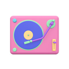 3d render illustration of gramophone . Modern trendy design. Simple icon for web and app. Isolated on white background.