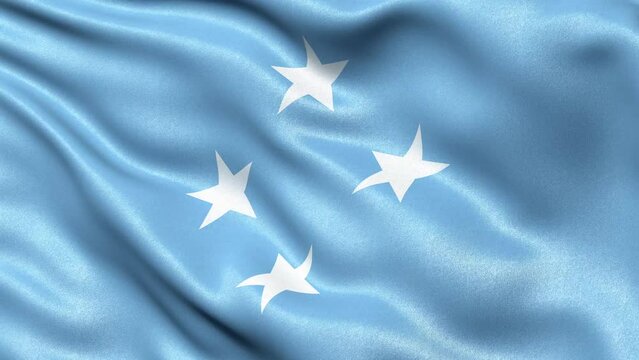 Micronesia Flag Seamless Loop. 3D animation.