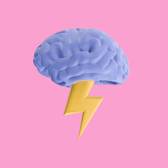 3d render illustration of brainstorm. Modern trendy design. Simple icon for web and app. Isolated on pink background.