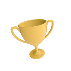 3d render illustration of winner 
cup. Modern trendy design. Simple icon for web and app. Isolated on white background.