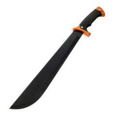 Knife machete tourist, hunting, tactical, military for survival and self-defense. Steel blade. An isolated object on a white background.