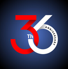 Vector abstract, modification 36th number for anniversary symbol.