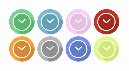 Time Icon Set. Set of clock vector illustration in different colors