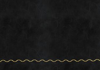 old black paper texture background with gold wavy line