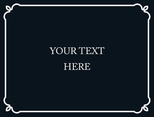 Vector border frame. Background or album page. Simple rectangular horizontal blackboard with chalk sign, billboard, web banner, card, plaque, signboard, sticker or label 