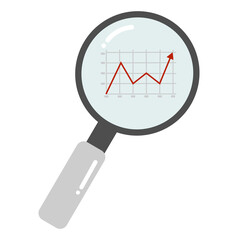 Magnifying glass with graph icon