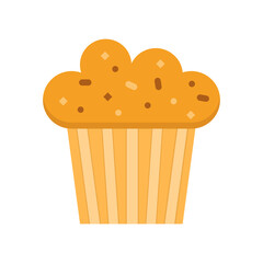 Muffin color vector icon. Flat cupcake illustration. Cake dessert design.