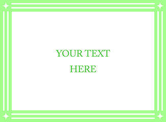 Light green spring eco horizontal vector background with beautiful thin border frame. Vintage style package design, label, web banner or pop up advertising window