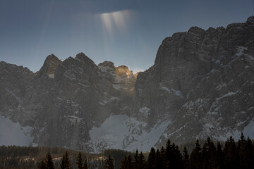 View of Mount Mangart from Belopeška jezera