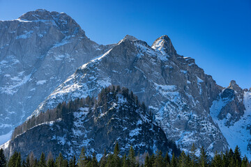 View of Mount Mangart from Belopeška jezera