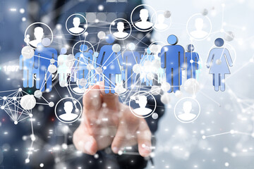 Neural network 3D illustration. Big data and cybersecurity