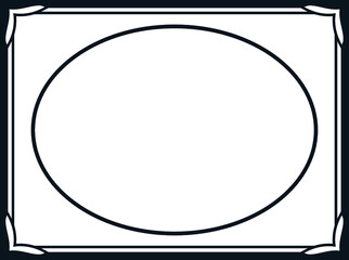 Retro goth oval photo frame or label. Vector vintage photographic portrait border 