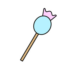 Lollipop vector icon. Flat colorful sweets logo with lines. Candies in thin style.