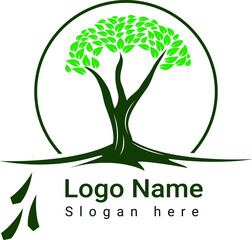 Obraz premium Creative tree logo template vector