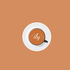 illustration vector graphics of I love you a latte, perfect for greetings for couples, background, etc.