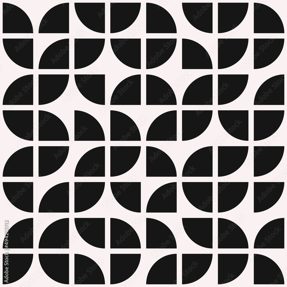 Poster black and white quarters pattern. vector.