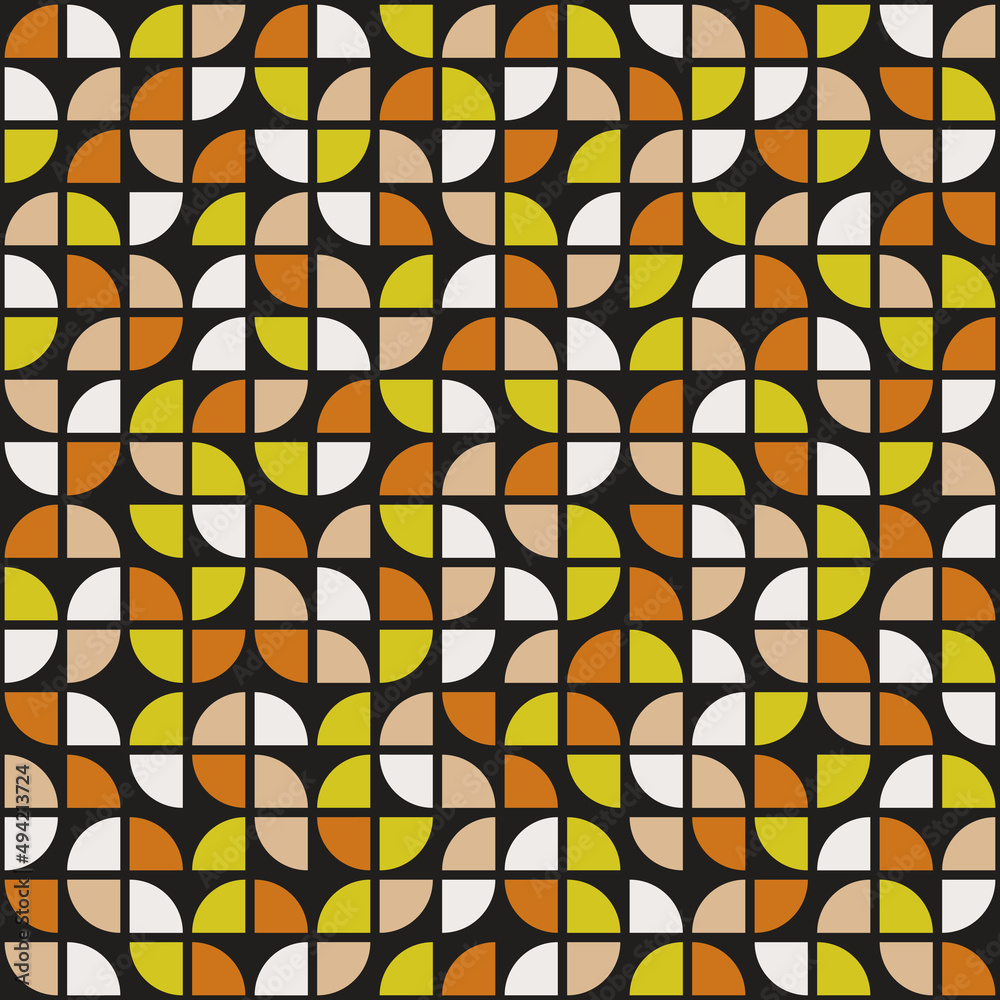 Poster Colored quarters create a composition of random tiles.