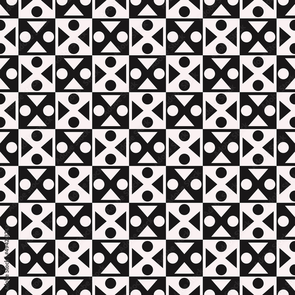 Aufkleber Checker abstract tiles pattern. Simple vector seamless canvas.