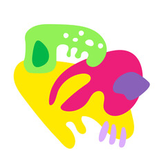 Vector abstract illustration. Strange shapes. Color stains. Abstract card.
