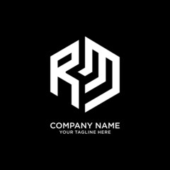 Letter RM hexagon logo design