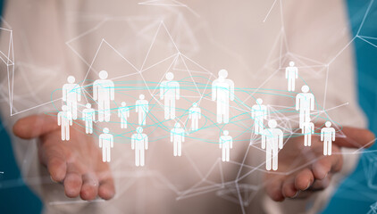 Global network. Blockchain. 3D illustration. Neural networks and artificial intelligence. Abstract