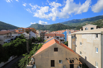 View of the city of Budva and mountains