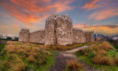 Payas Castle and Sokollu Mehmet Pasha Complex view in Hatay Province of Turkey 