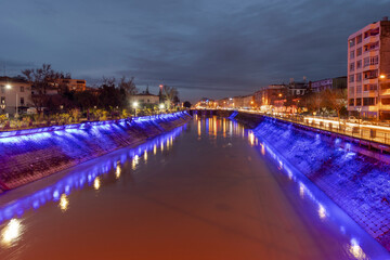 Obraz premium Asi Riverside night view in Antakya City of Turkey