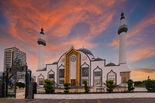Nihal Atakas Mosque view in Iskenderun Town of Turkey