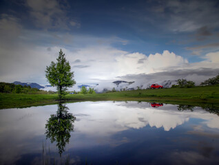 amazing spring landscapes on a sunny day.ARTVİN.TURKEY