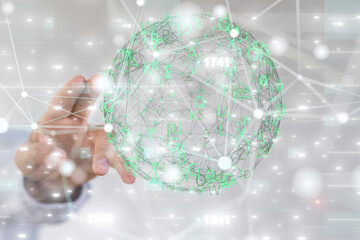 Futuristic in Industry 4.0 and business virtual diagram