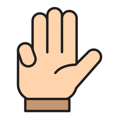 Obraz premium Illustration of Hand Gesture of Nine Number design icon